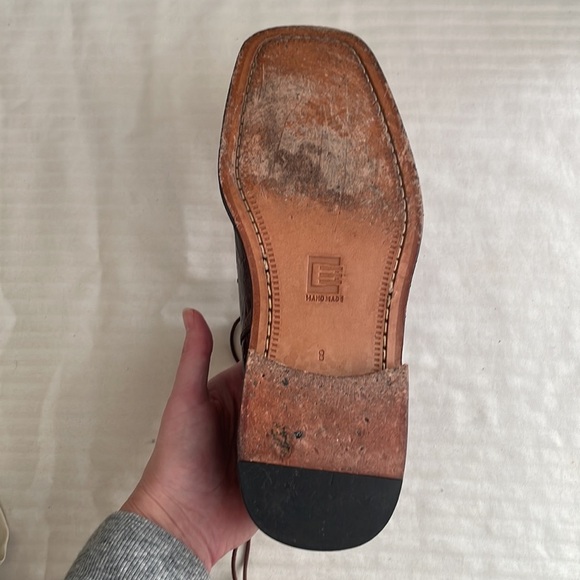 David Eden Glasgow Crocodile Head Brown Dress Shoes Men’s size 8 Exotic Leather - Picture 13 of 13